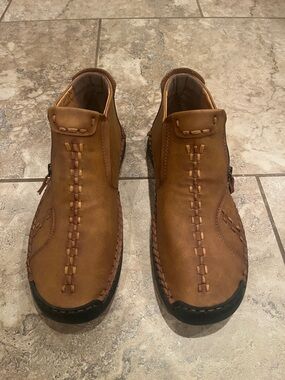 Men's Casual Brown Slip-On Leather Shoes